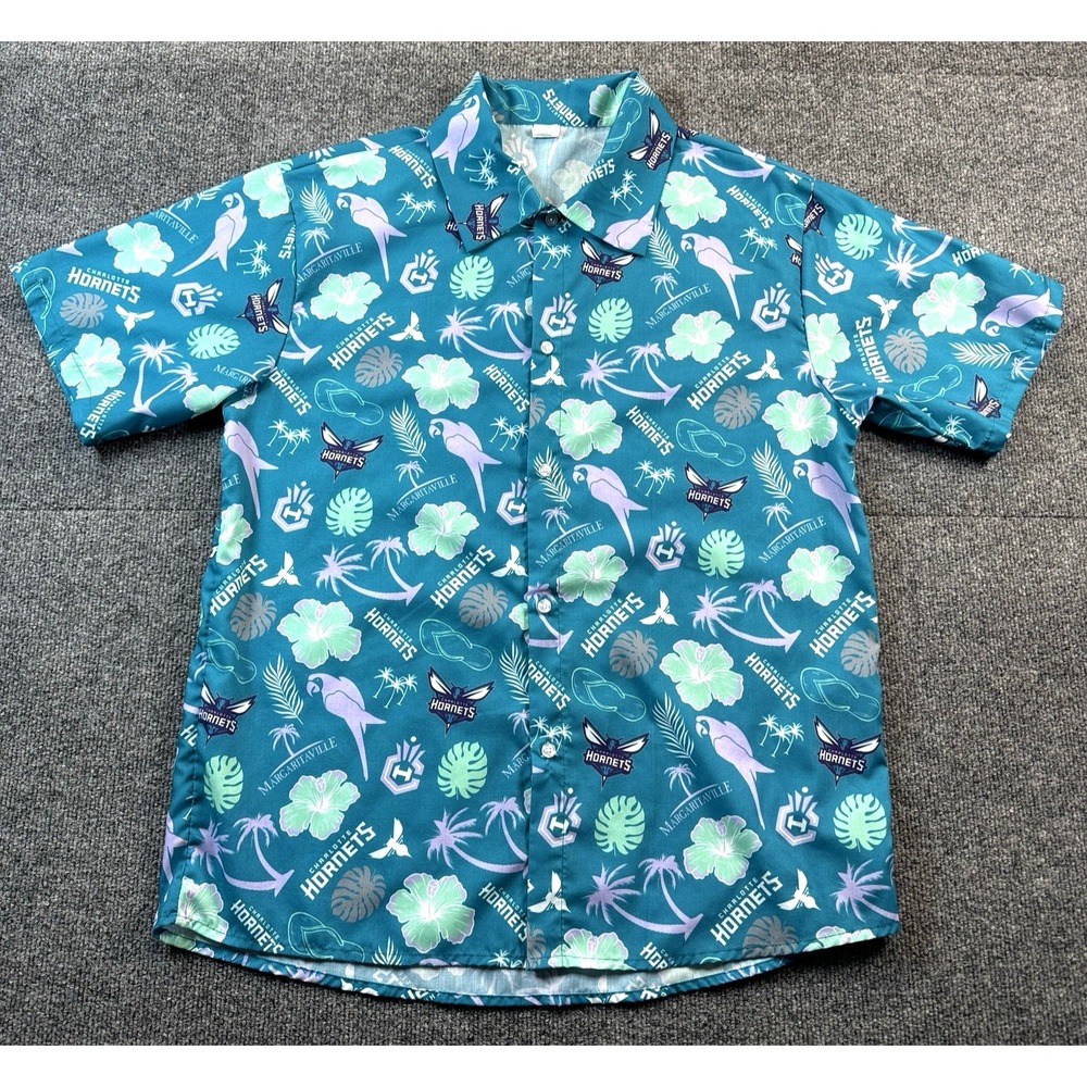 Charlotte Hornets / Margaritaville Hawaiian Men's shirt SZ Med
